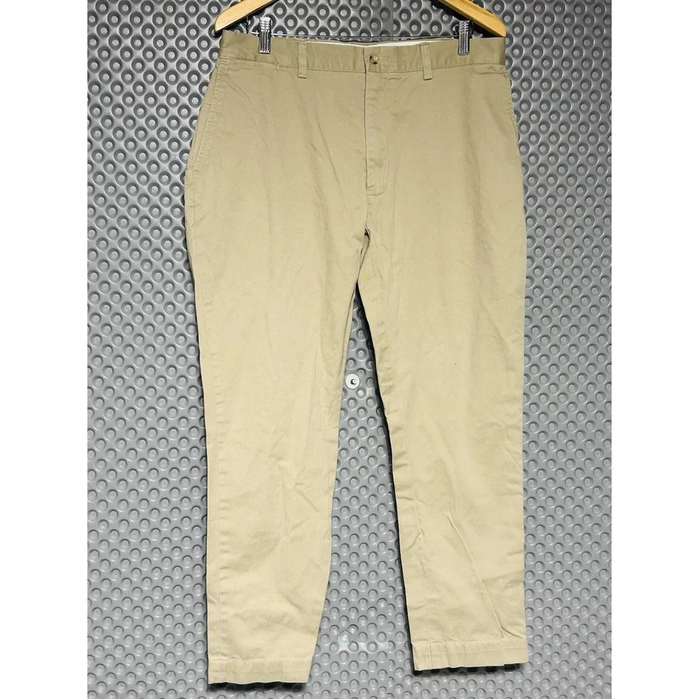 Polo Ralph Lauren Preston Pants Mens 34x29 Khaki 100% Cotton.   SEE PHOTOS